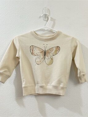 Rylee + Cru Butterfly‎ Terry Sweatshirt Cream Size 12-18M